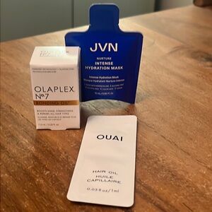 Olaplex No 7 Bonding Oil, JVN Hydration Mask, & Ouai Hair Oil